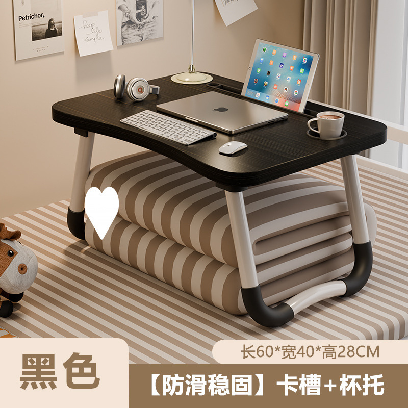 [60*40*28] 블랙 브러시드 커브 데스크탑 + 카드 슬롯 + 컵 홀더