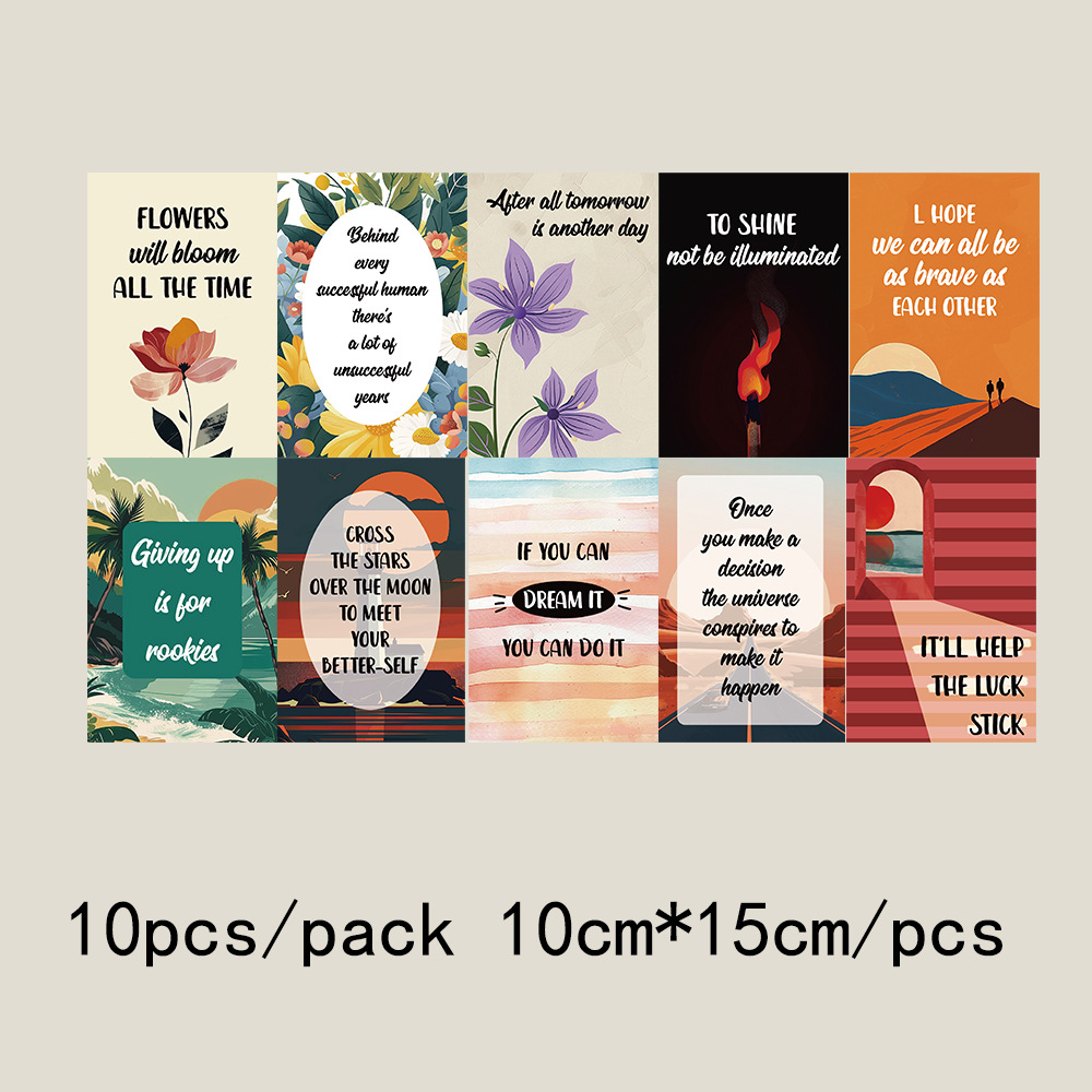Colección de cientos de tarjetas de postal, estilo ins, estilo anime japonés, estilo retro, arte festivo, suministros culturales y creativos