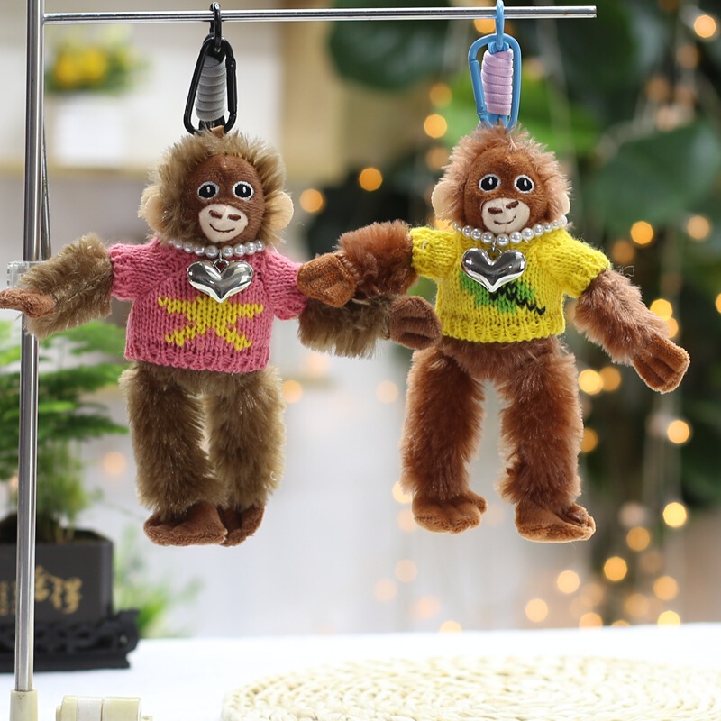 Cross-border Internet red cute little monkey pendant plush toy doll gorilla doll keychain wholesale