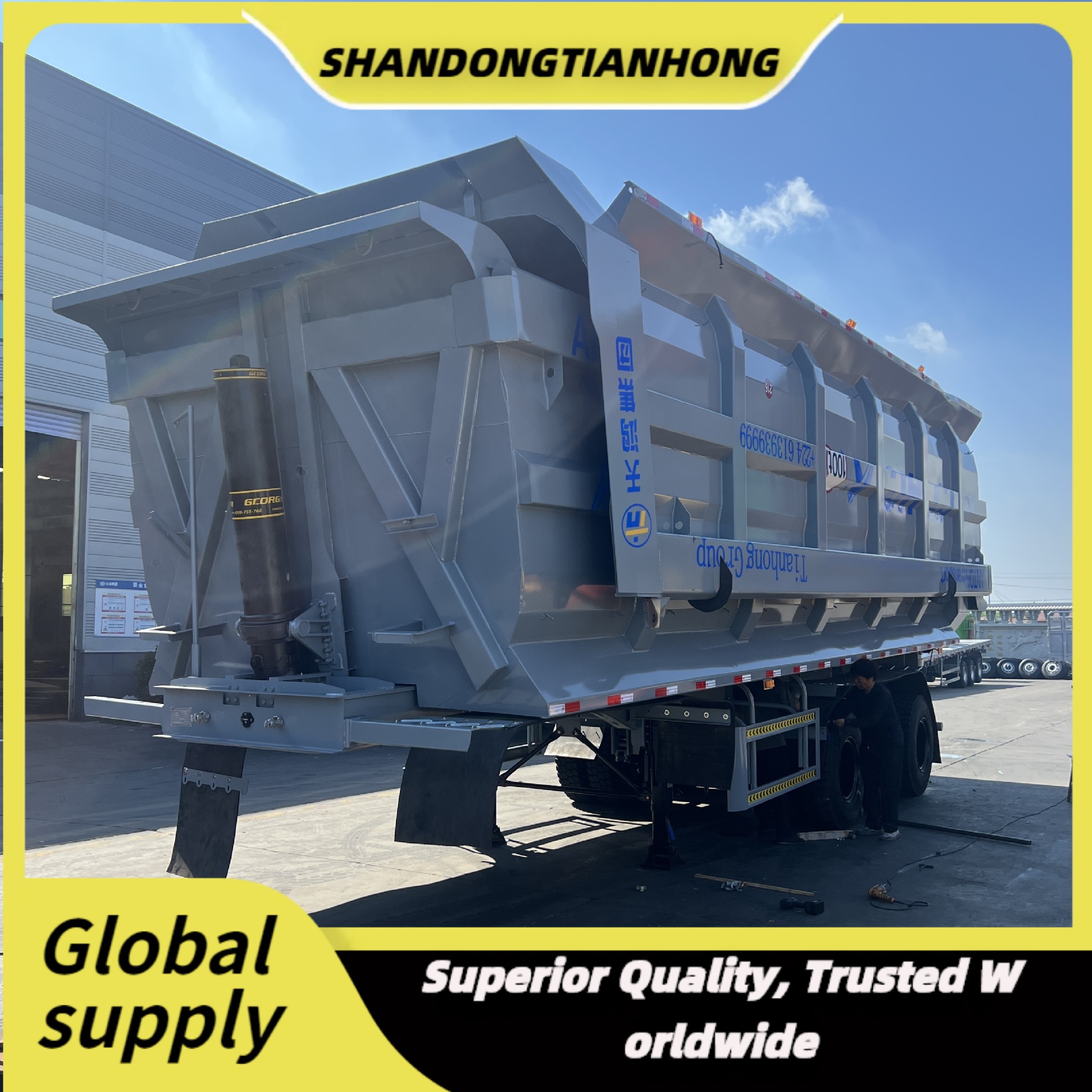 Factory Export Manufacturing Export Custom Processing Heavy-Duty Strong African 3-Axis Rear Flip Dump Semi-Trailer Trailer