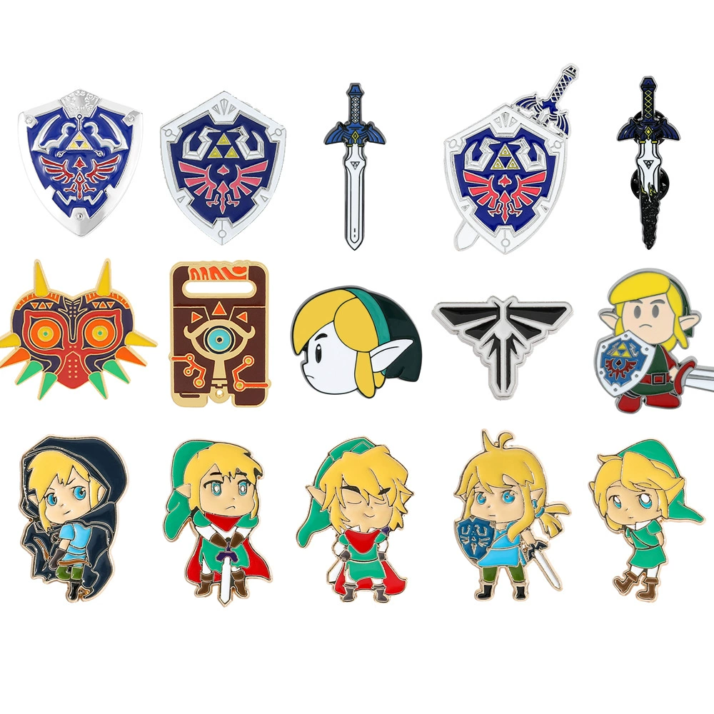 Граница - межгосударственный популярный значок Zelda Legend of the WildernessMetal Badge в металлических значках в Zhelida брошь линк Королевство