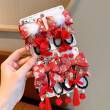 Детский аксессуар для волос, заколка для волос с бантиком с кисточками, парик для принцессы с косичкой, китайский стиль