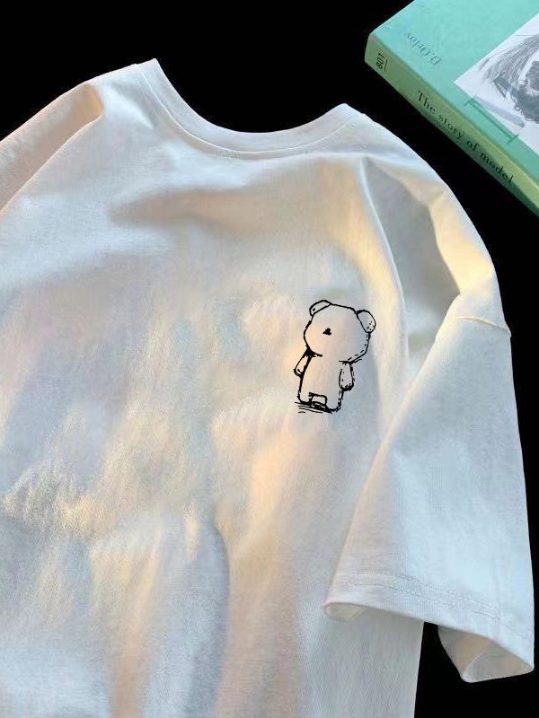 Camiseta de Manga Corta para Hombre, Verano 2025, Corte Ajustado, Cuello Redondo, Moderna, Versátil, con Estampado de Tendencia Nacional, Camiseta de Moda