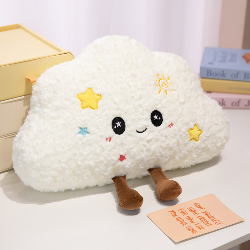 Cojín de Peluche con Forma de Nube de Franela, Decorativo para Sofá Infantil