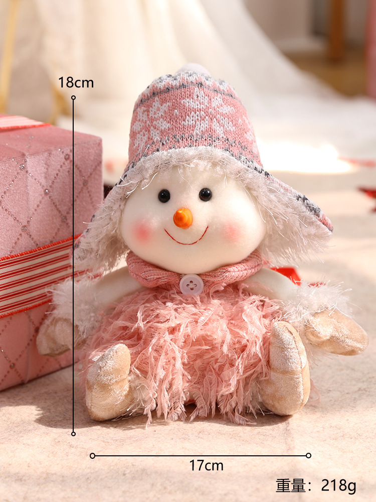 El conjunto de muñecas sin rostro de Navidad transfronteriza decora la Navidad rosa muñeco de nieve enano Papá Noel creativo Adornos navideños