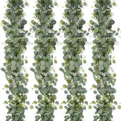 国境を越えたシミュレーション藤条ユーカリ金銭葉偽花藤緑植ストラップクリスマス藤蔓装飾家庭手作り置物