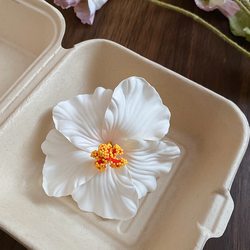 Vacaciones junto al mar simulación de estilo hibisco horquilla de flor de hibisco moda todo-fósforo pinza de pico de pato nicho de alta gama girasol accesorios para el cabello mujeres