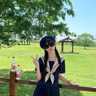 Japanese-Style Jk Uniform with a Sailor Collar, Red Two-Piece Sailor Suit, Academy Style Sweet Girl School Uniform, Class Uniform, Middle School Uniform