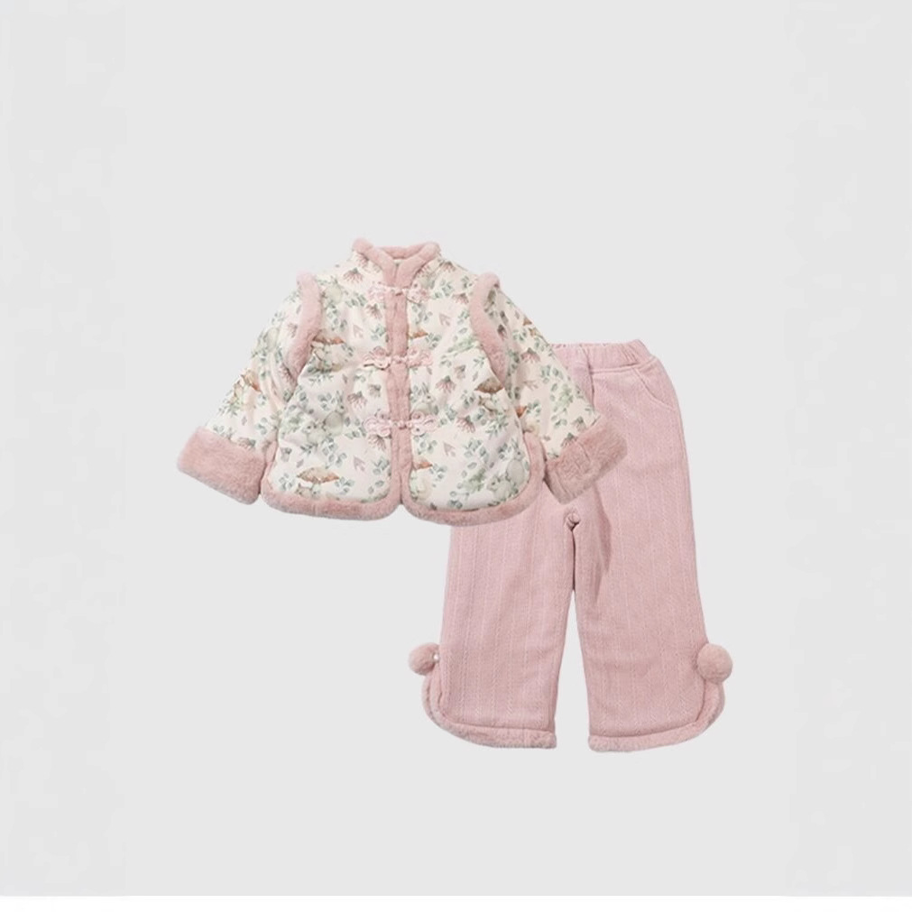 Ropa de invierno para niñas más algodón grueso traje Tang traje Hanfu ropa de invierno