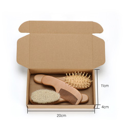 Beech Air Bag Comb Wool Brush Flat Comb Portable Baby Shampoo Brush Wool Soft Brush Hair Smoothing Comb Set
