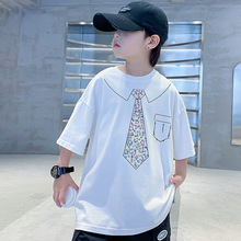 苏黎世家男童短袖儿童T恤夏季新款中大童宽松夏款帅气男孩夏装