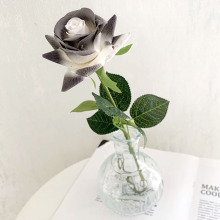 仿真保湿手感单支碎冰蓝玫瑰情人节 家居装饰拍摄厄瓜多尔玫瑰花