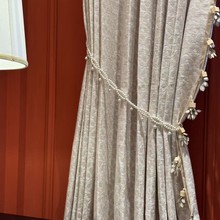 云间叶语新款羊毛窗帘高档客厅卧室提花棉麻窗帘奶油白垂直帘柔顺