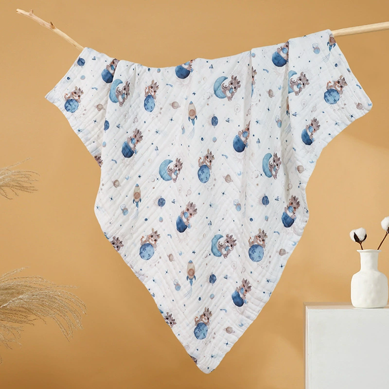 Шестислойное марлевое банное полотенце высокой плотности из чистого хлопка типа А для новорожденных, детское одеяло, одеяло для сна в детском саду, одеяло