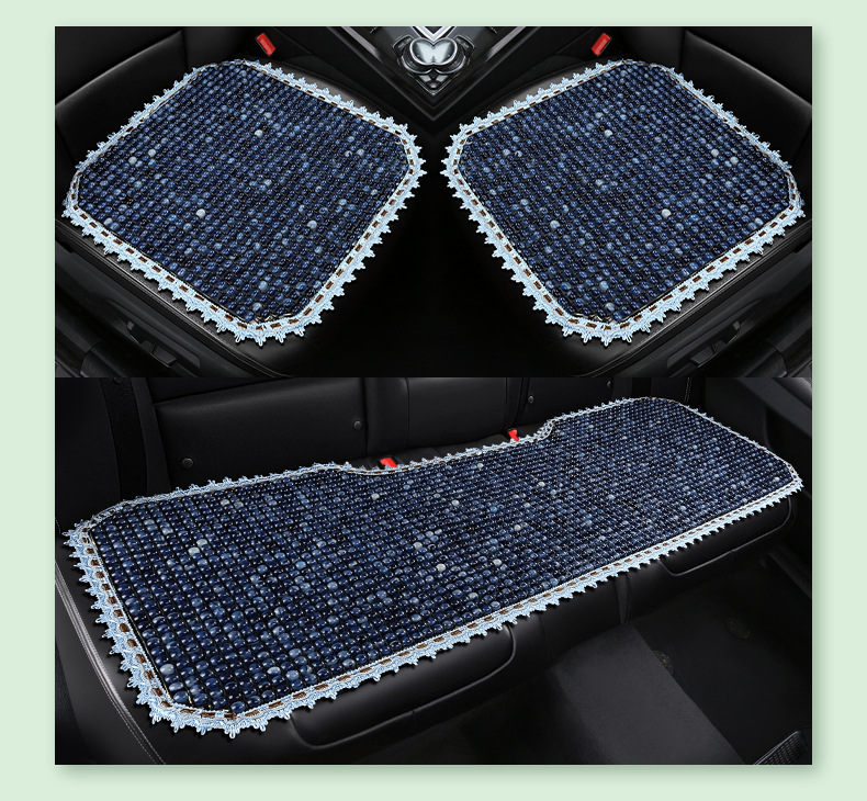 New Resin Jade Summer Breathable Car Seat Cushion Single Piece Cooling Pad Three-Piece Set Rear Seat Cushion Universal Dropshipping