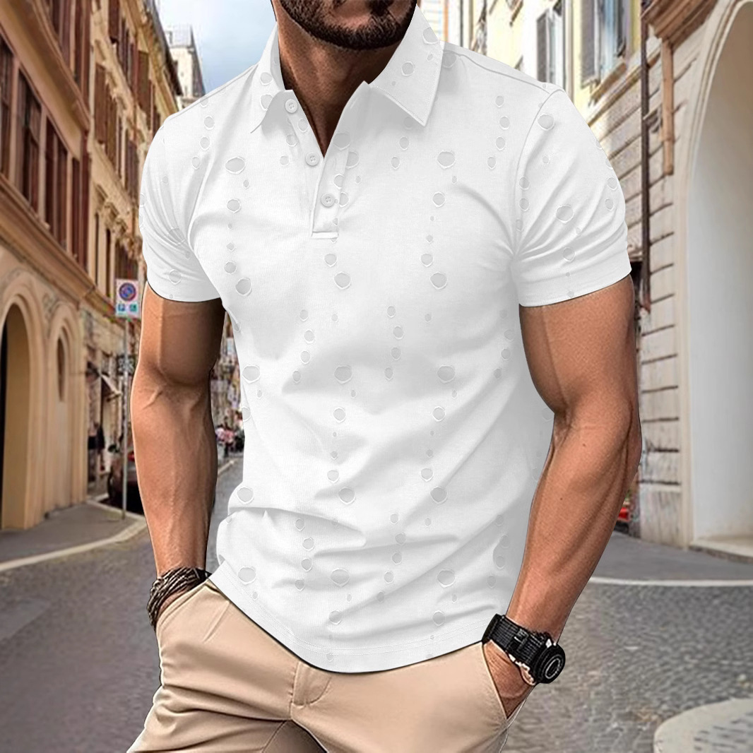 Herren Poloshirt Mit Destroyed Effekt Und Kurzem Arm_voghion.com