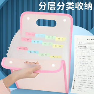 Vertical Accordion Bag, Multifunctional Zipper, Portable, Simple Storage, Wear-Resistant, Portable Cross-Body Storage for Test Papers