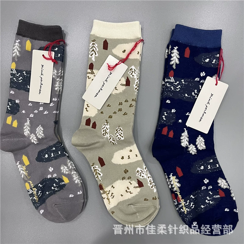 Новые товары все носки MINA бренда Chuanming, ретро литературный цветочный узор