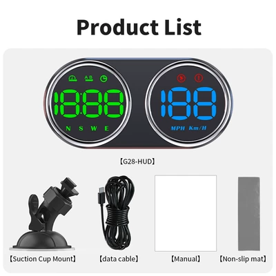 car HUD head-up display, universal: Vehicle HUD - g28-universal-speedometer-with-glass-bracket