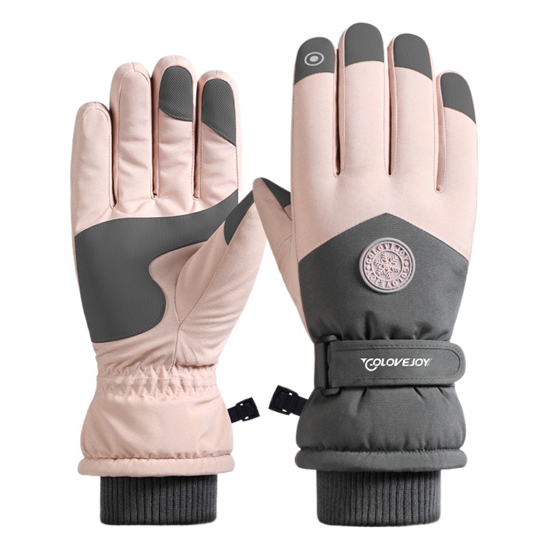 Guantes de esquí al aire libre invierno hombres y mujeres montando coche eléctrico antideslizante forrado de lana gruesa guantes calientes impermeable pantalla táctil SK15