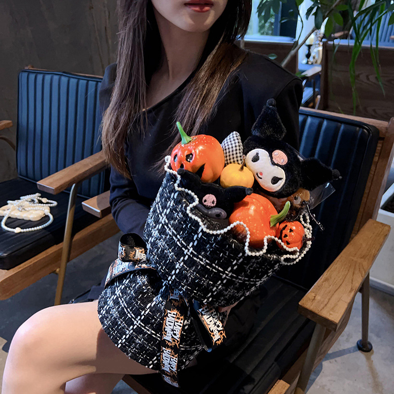 万圣节礼物库洛米小香风南瓜公仔玩偶花束成品生日礼物送女性礼物
