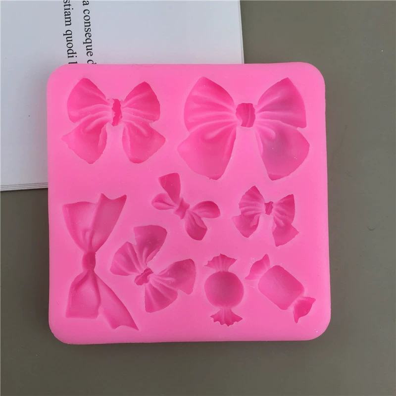 INS Эстетика 8-НLANG Bow Candy Silicon Plague Mold Chocolate Flinking Gypsum Decoration Tool