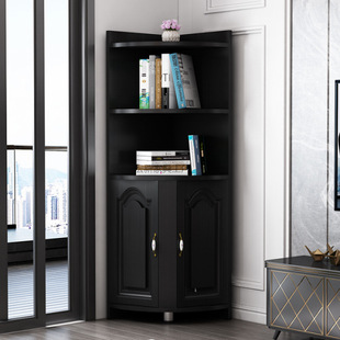 Hx2 European-Style Corner Cabinet Living Room Triangular Storage Rack Multi-Functional Corner Wall Cabinet Storage Cabinet Corner Corner Cabinet