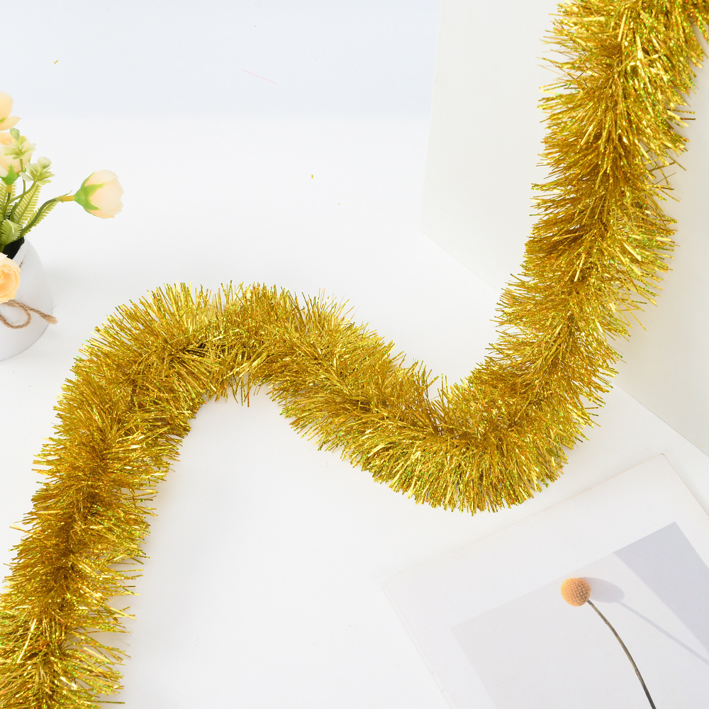 Transfronterizo Amazon 9cm2m encriptado espesar láser contraído filamento de color barras decoración de eventos navideños