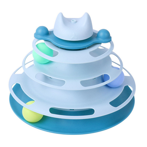Cat toy manufacturer cat turntable four-layer track self-playing educational pet toy cross-border new cat toy