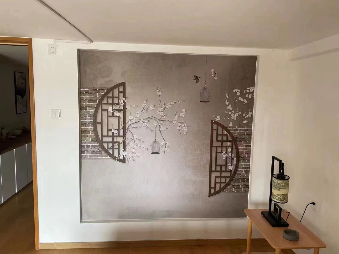 背景墙新中式花鸟