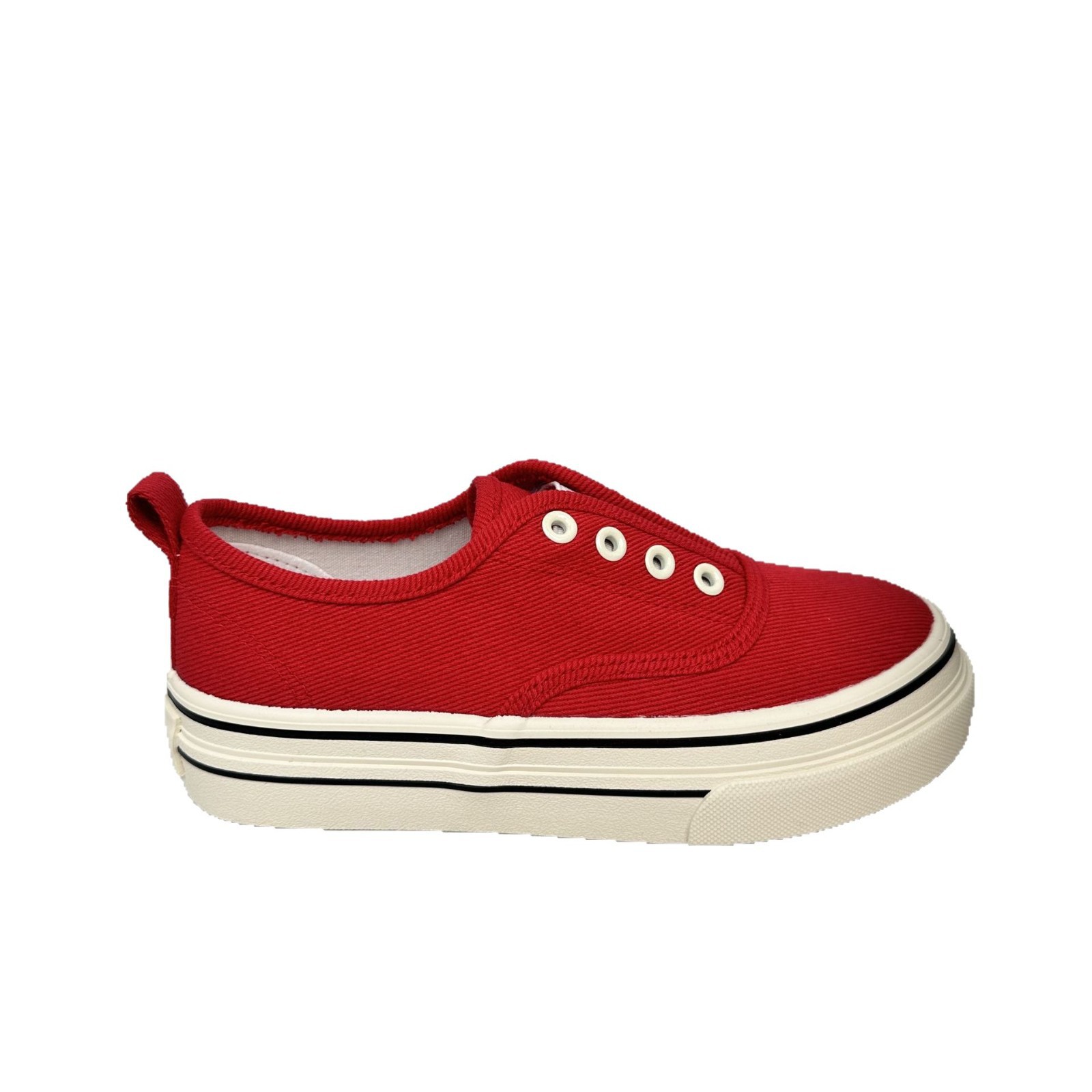 6650 zapatos de lona de color sólido de estilo simple 2025 verano nuevo estilo de un pie zapatos casuales de suela gruesa de corte bajo