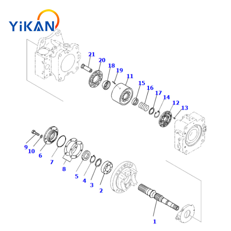 Excavator parts HPV95 hydraulic pump transmission shaft 708-2L-22430 excavator main pump plunger shaft