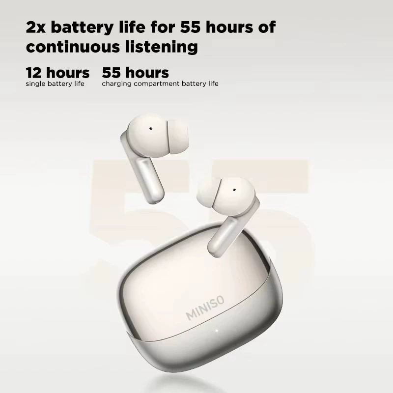 Минисо MS106 AI перевод Bluetooth наушники беспроводные шумоподавление внутриканальные HiFi качество звука длительная работа аккумулятора наушники