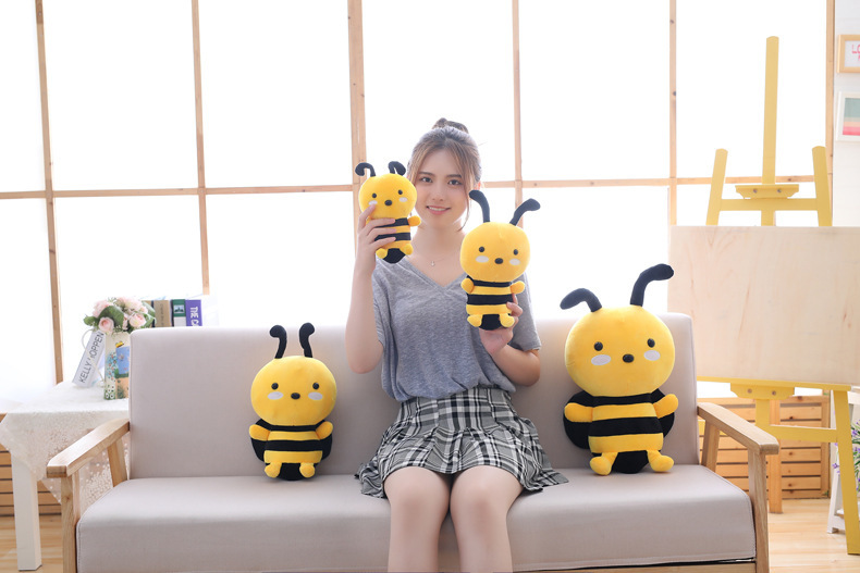 智贝详情图_12可爱小蜜蜂公仔昆虫玩偶毛绒玩具抓机娃娃婚庆抛