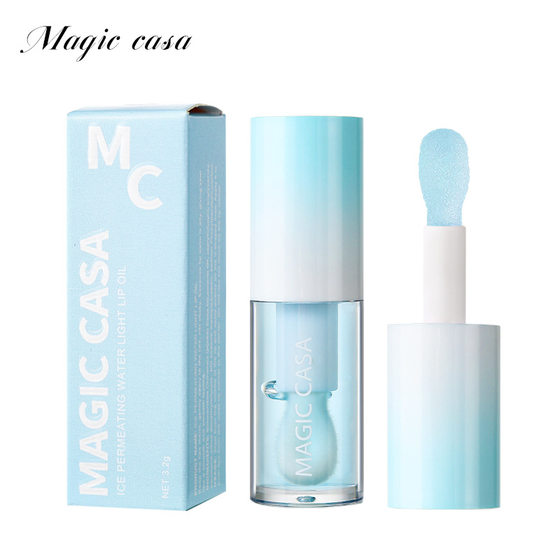 MAGIC CASA Jelly Lip Oil Moisturizing Lip Protection Lip Balm Moisturizing and Desalinating Lip Pattern Base Lipstick Female Lip Honey
