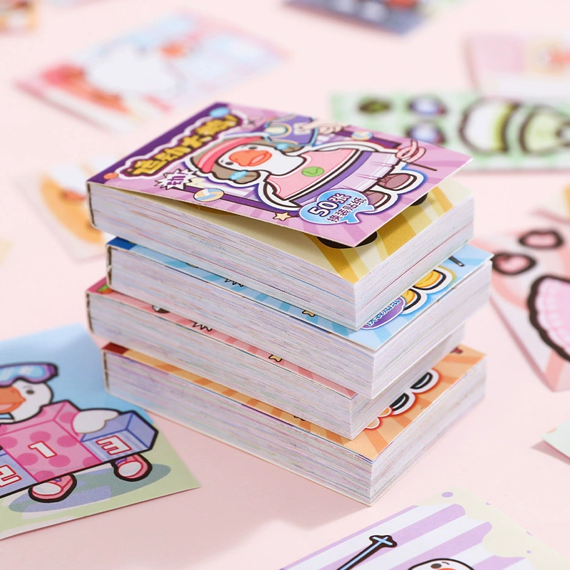 Книга Xinmo Большой гусек-одевалки Doudou милый портативный маленькая книга мультфильм наряды творческое сочетание материалов наклейки в кармане