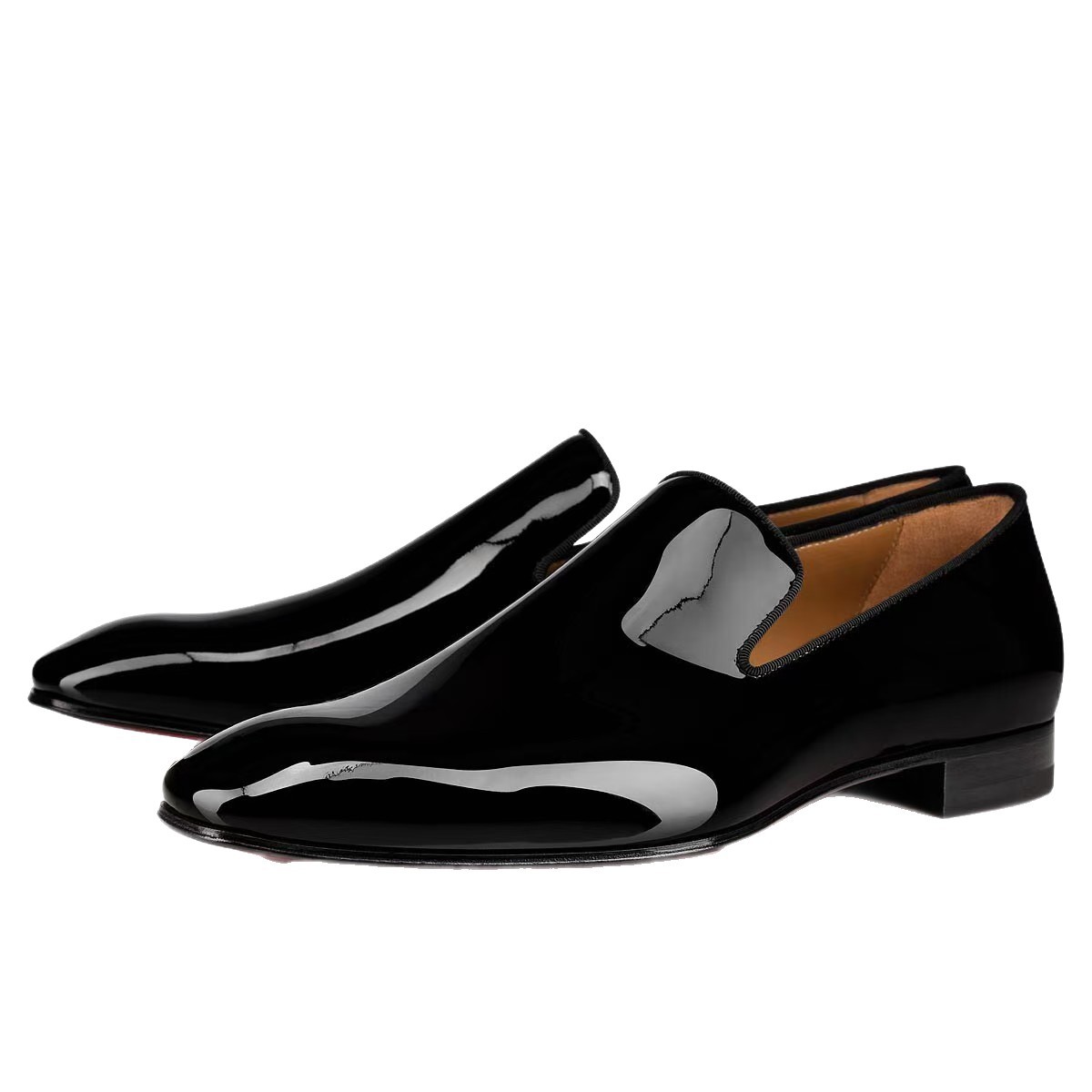 Brown leather casual wedding shoes, with red sole 5