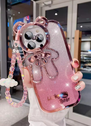 Pulsera de nube rosa con solapa rosa oso ynj