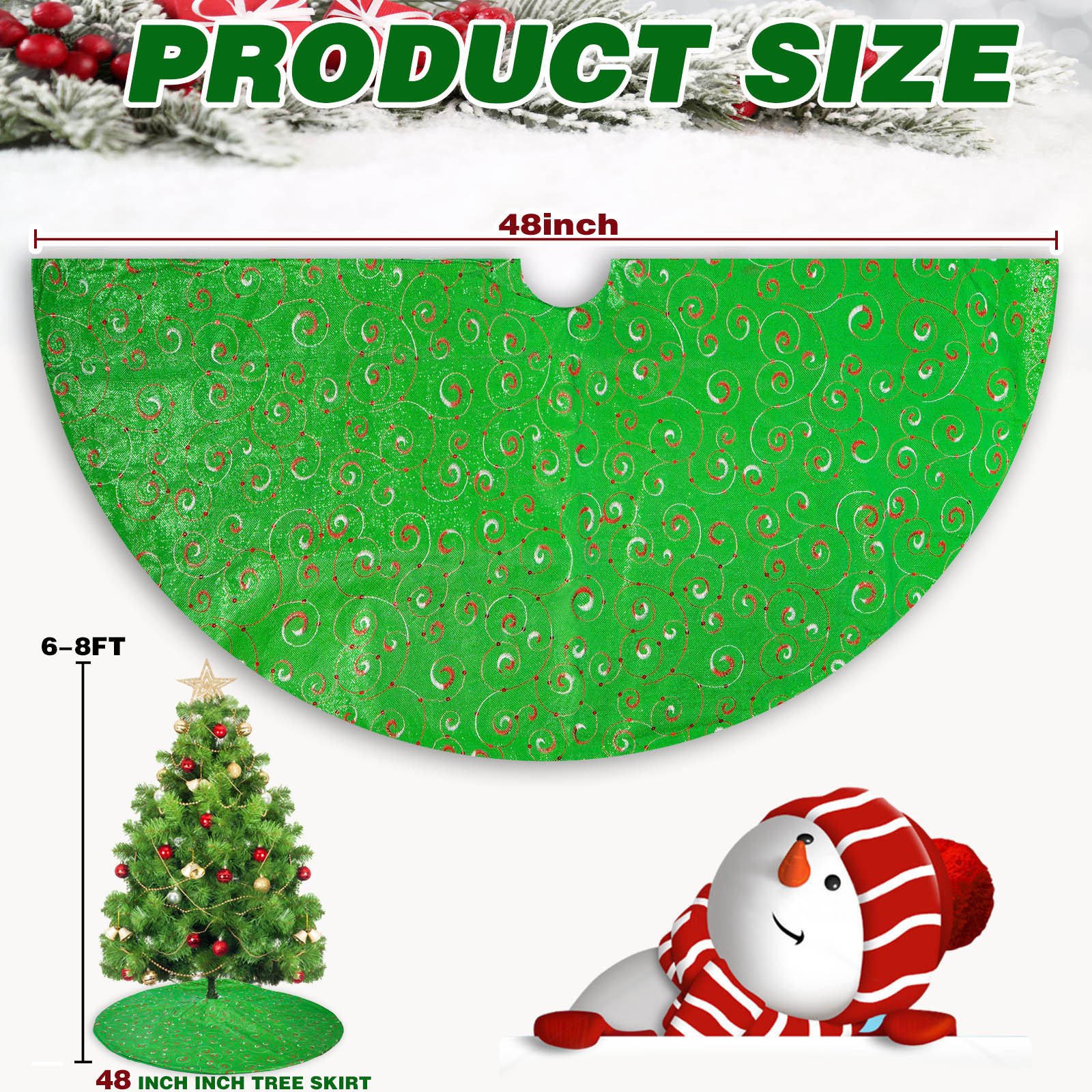 Navidad transfronteriza verde falda de árbol creativo de decoración de vacaciones delantal de árbol verde de alta calidad accesorios de árbol de Navidad