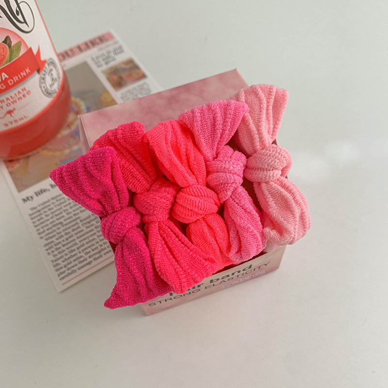 Colorido arco cuerda de pelo de las mujeres de alta elástico durable cuerda de pelo lazo de pelo de alta Cola de Caballo banda de goma bola cabeza lindo anillo de pelo