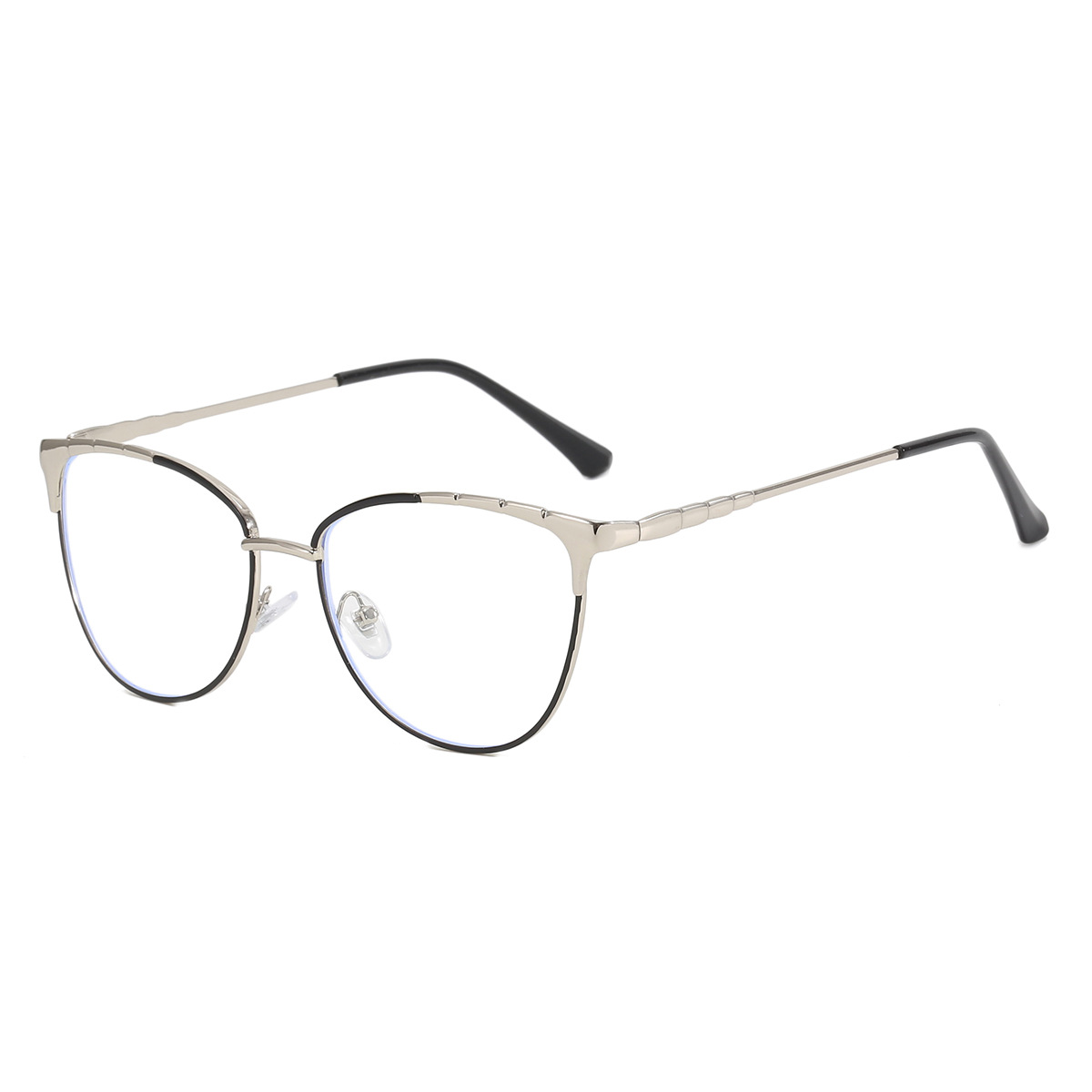 2024 nuevo marco de metal transfronterizo europeo y americano retro ojo de gato personalizado gafas de moda gafas de marco de miopía