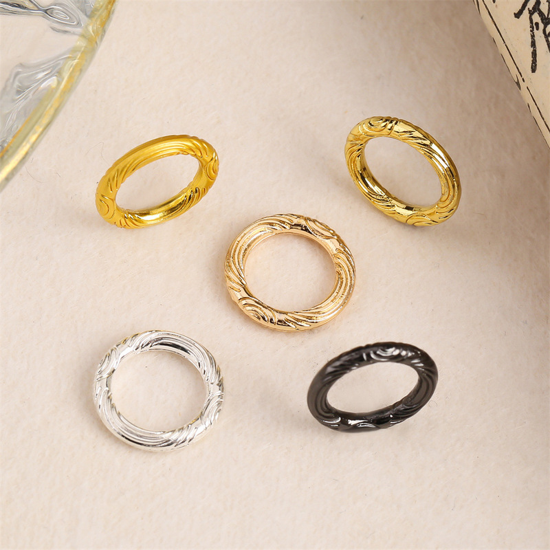 14K Gold-filled Color-preserving Running Ring Round Hot Wheels Closed Connection Ring Twist Braided Rope Beading Material Jewelry Accessories