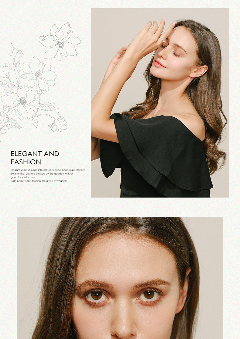 Fashion Geometric Sterling Silver Inlay Zircon Rings 1 Piece