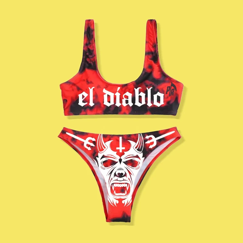 年新款 比基尼泳装 性感 搞怪 朋克风bikini 欧美版分体泳衣