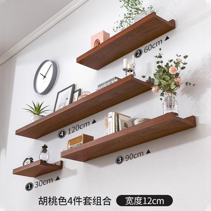 Estante de pared Tablero de una palabra de madera maciza Tablero de pared Tablero de almacenamiento sin perforaciones Estantería de piso verde de entrada