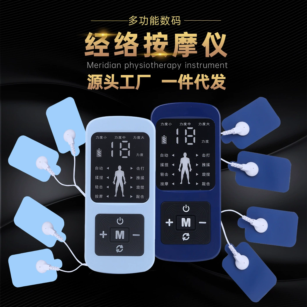 Перезаряжаемый меридианный измеритель (китайский и английский), многофункциональный массажер, физиотерапевтический прибор, электронный импульсный массажер, перезаряжаемый и портативный