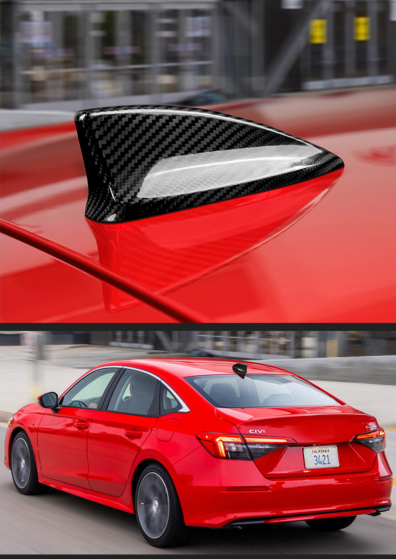 Cross-Border Suitable for Honda Civic Real Carbon Fiber Antenna Shark Fin Dry Exterior Modified Decorative Parts Coverage Type
