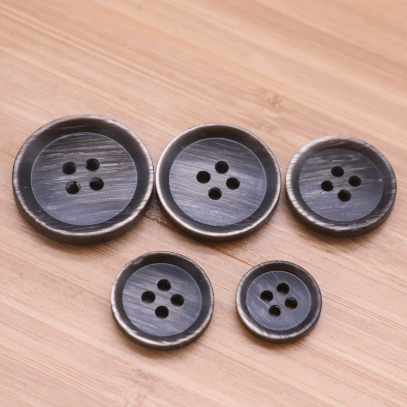Four-eye button thin edge resin button coat windbreaker button wholesale high-end suit button resin button hand-stitched button