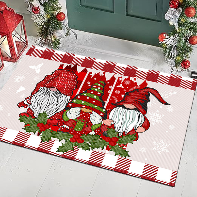 Estera de piso de Santa Claus transfronteriza Navidad vacaciones alfombra de piso decorativo entrada hogar resistente al desgaste alfombra de piso fábrica al por mayor