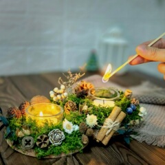 クリスマス装飾燭台クリスマス燭台デスクトップ装飾クリスマス装飾材料バッグ